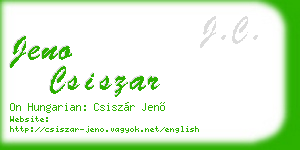 jeno csiszar business card
